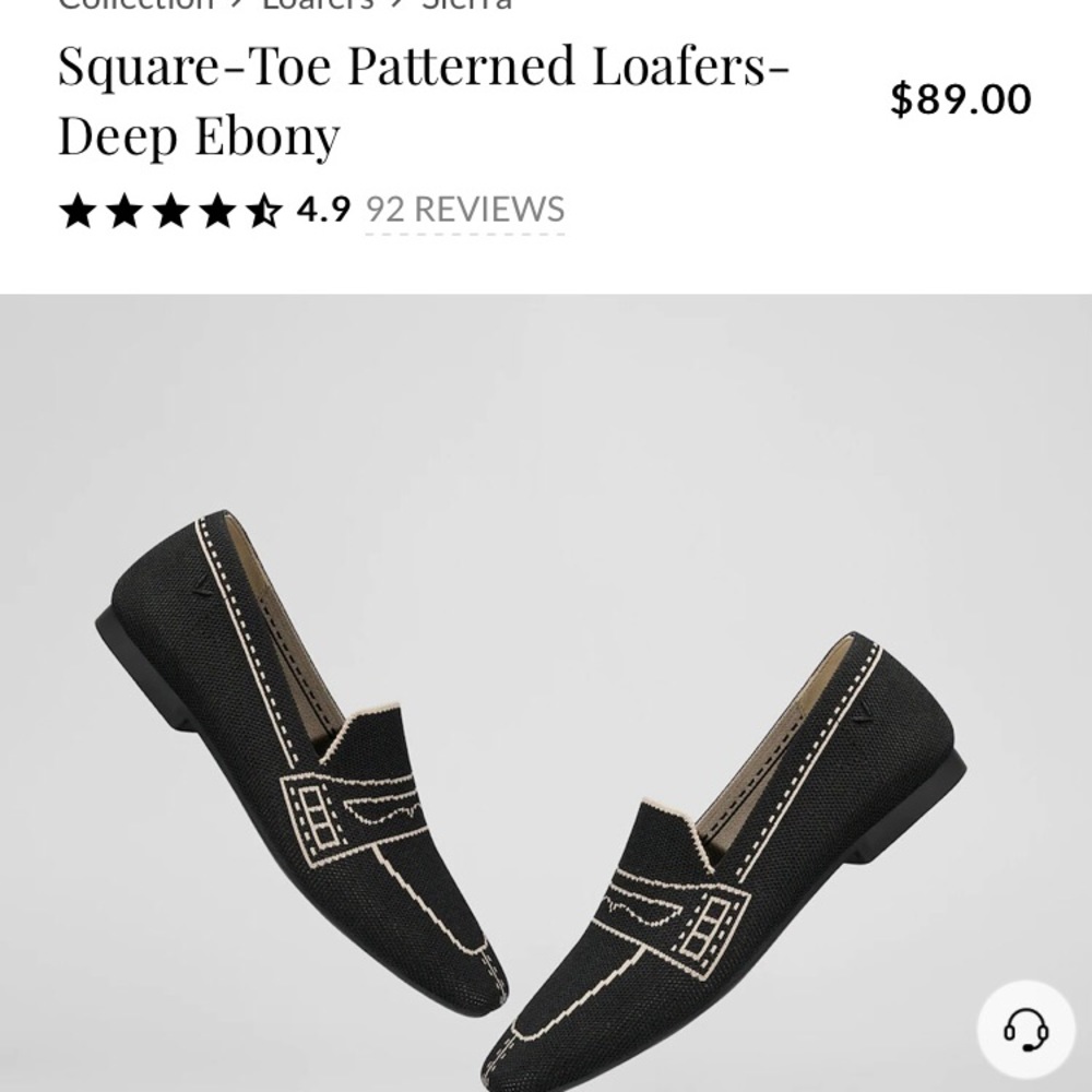 Like-new Vivaia square-toe patterned loafers
